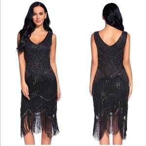 1920s Beaded Flapper Dress / Gatsby Glam